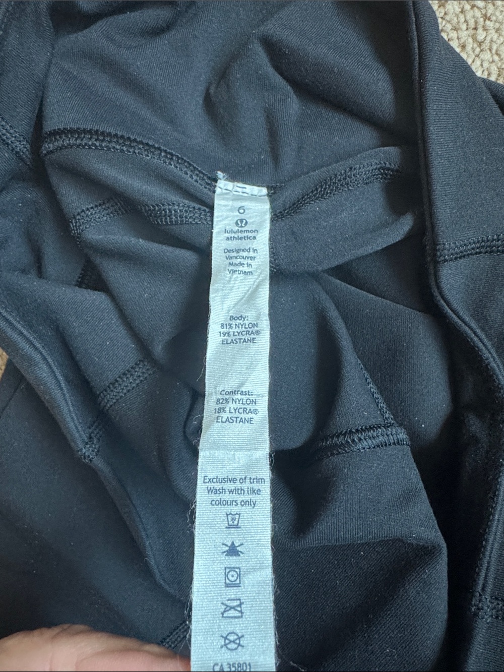 lululemon athletica Black Cropped Leggings with Subtle Logo - Picture 6 of 9